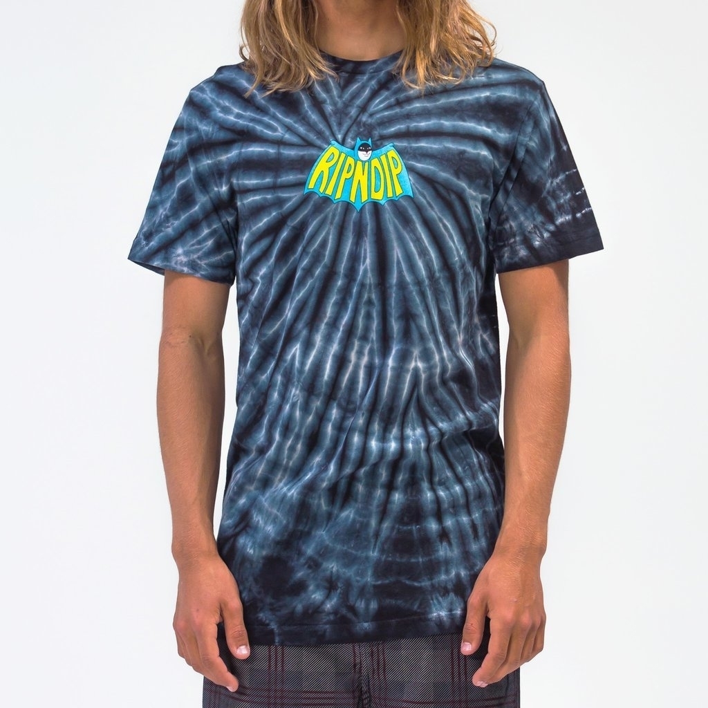 Футболка RIPNDIP CatmanTee Black Spiral Tie Dye - фото 30493