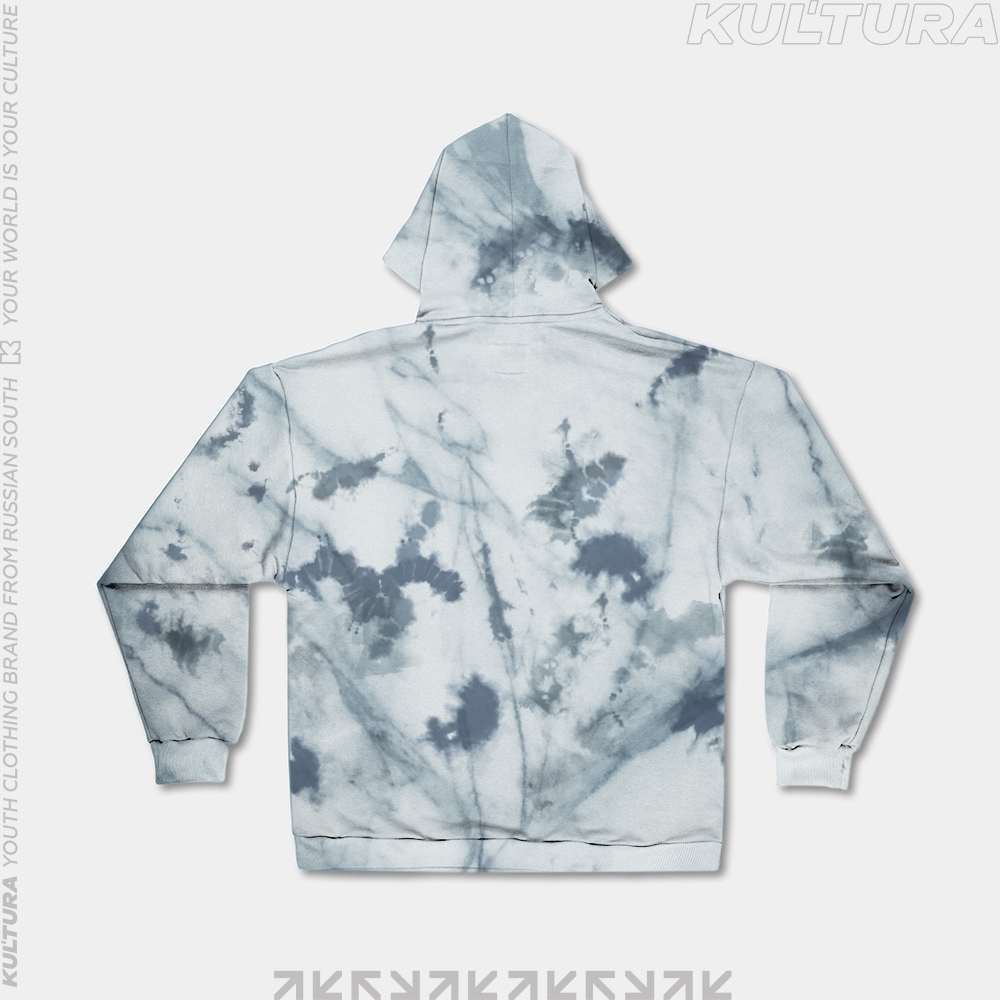 Худи КУЛЬТУРА oversize  "basic", tie dye серый - фото 31456