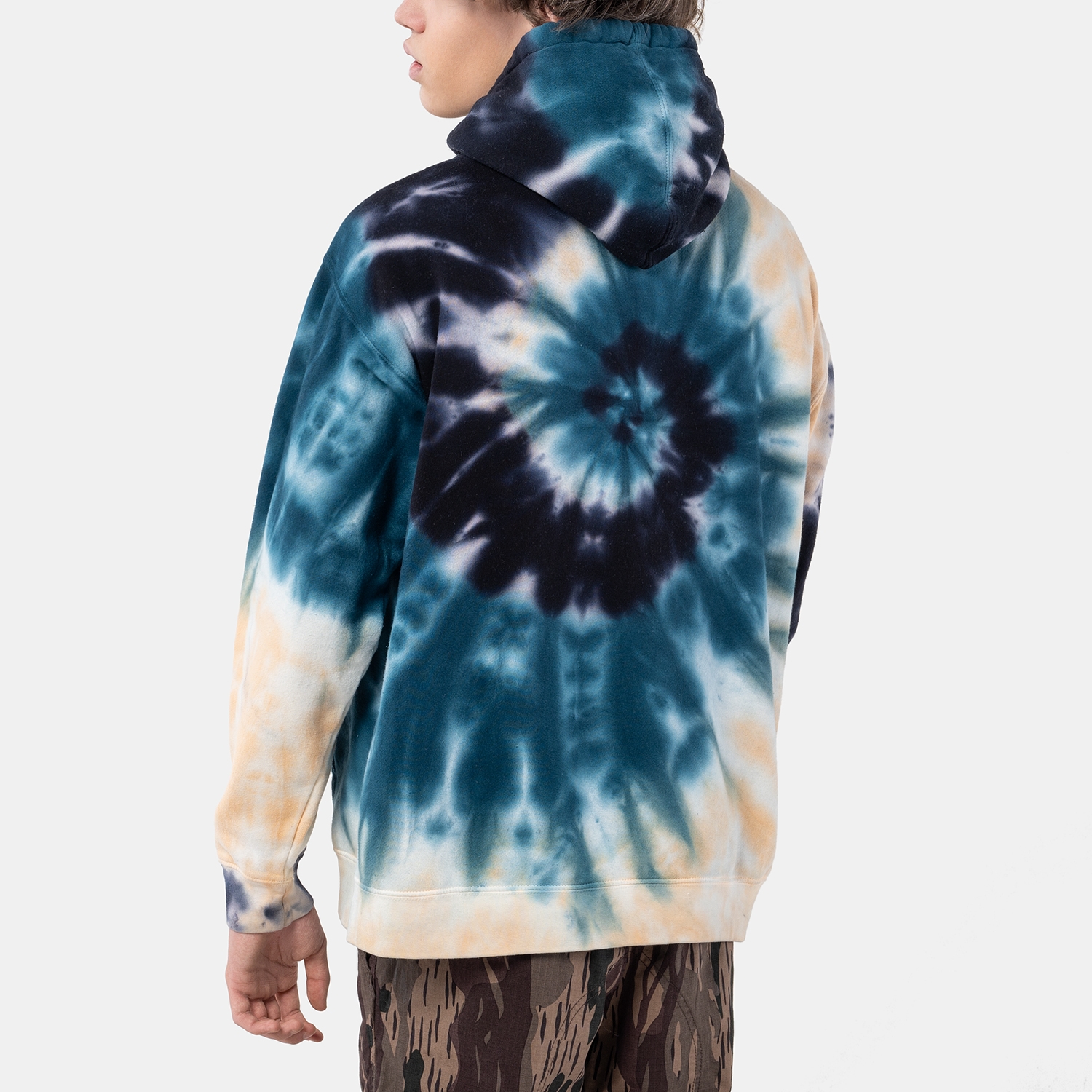 Толстовка RIPNDIP Big Smile Hoodie Navy / Peach Spiral Tie Dye - фото 37583