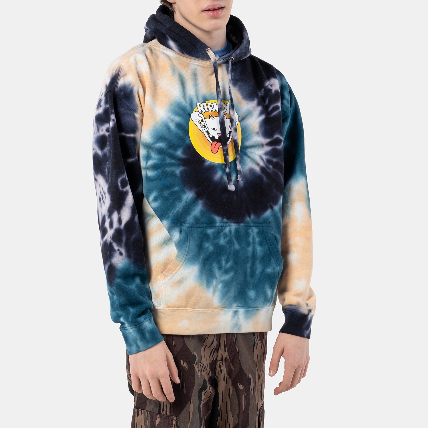Толстовка RIPNDIP Big Smile Hoodie Navy / Peach Spiral Tie Dye - фото 37584