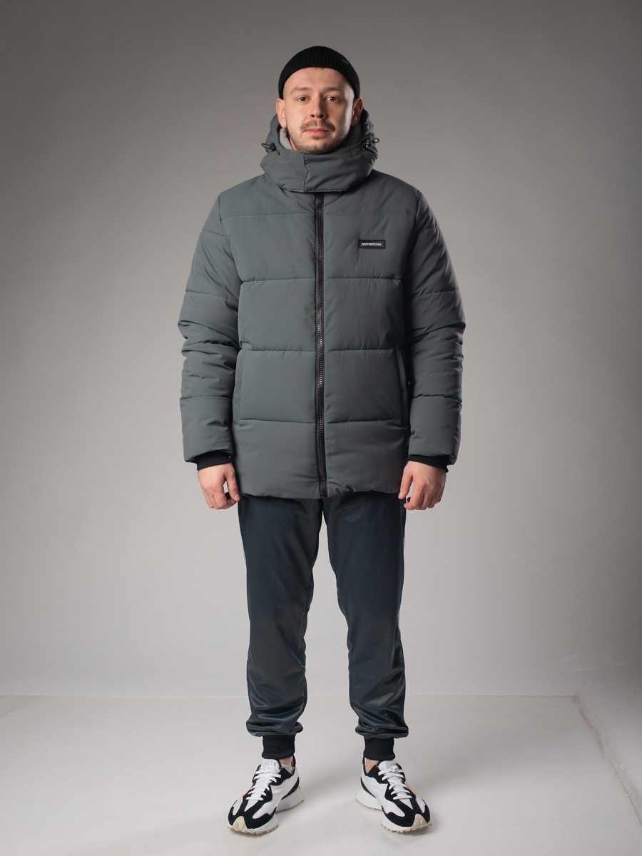Куртка Anti Social серая Down Jacket - фото 39262