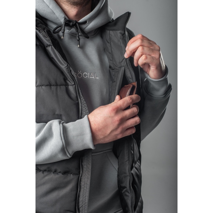 Жилетка Anti Social черная Zip Down - фото 40801