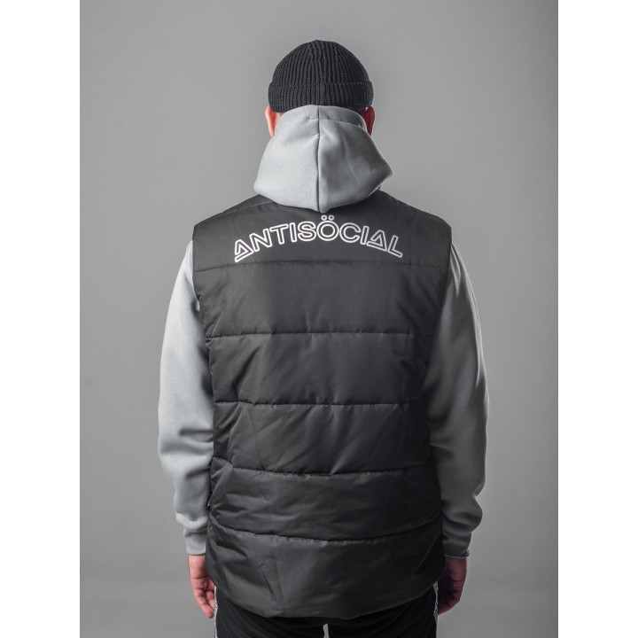 Жилетка Anti Social черная Zip Down - фото 40803