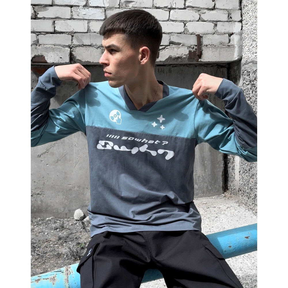 Лонгслив SoWhat? "SWHT" blue - фото 43483