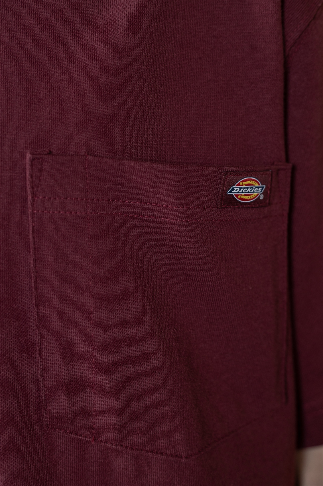 Футболка Dickies Short Sleeve Heavyweight T-Shirt Burgundy - фото 43877