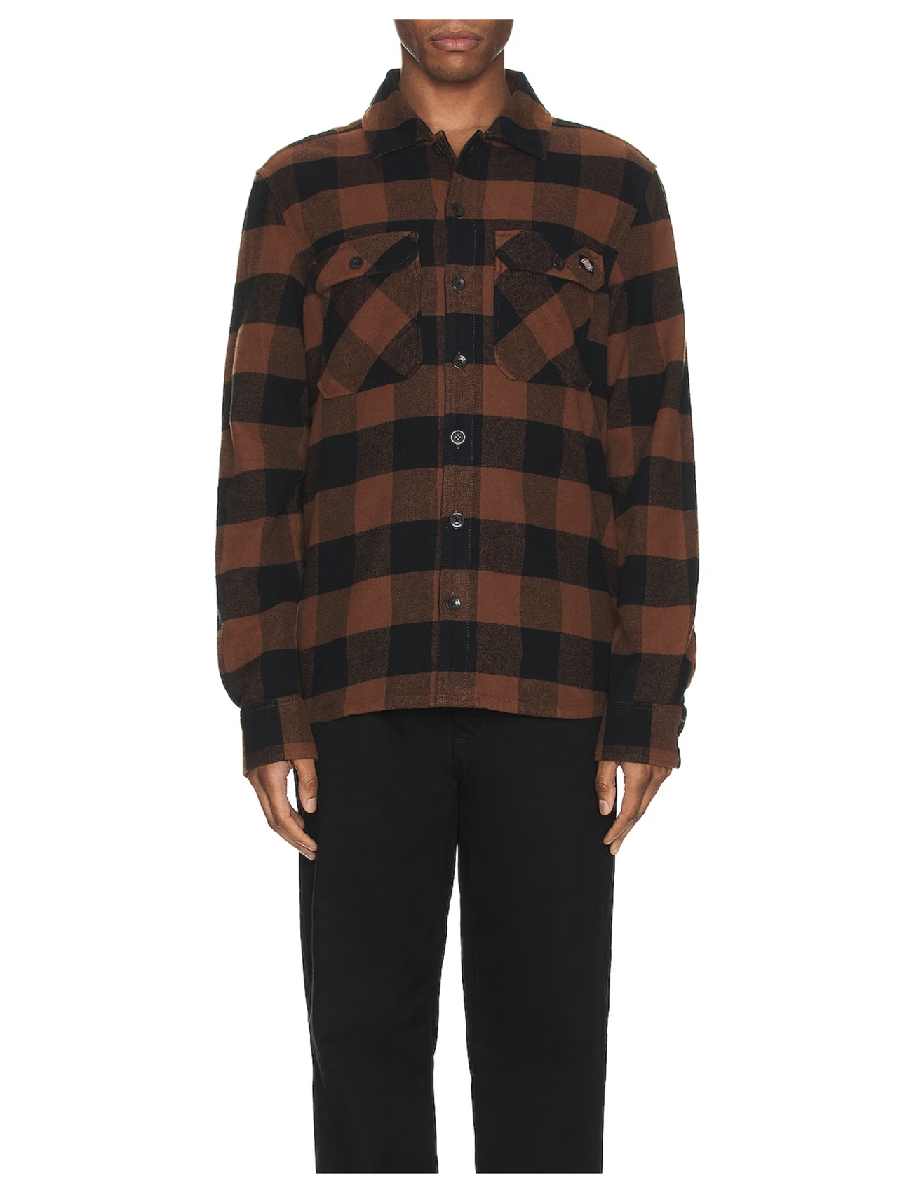 Рубашка Dickies SACRAMENTO Black and Brown Duck Plaid - фото 44444
