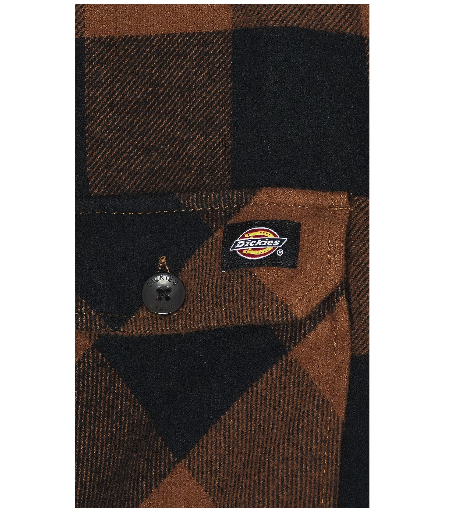 Рубашка Dickies SACRAMENTO Black and Brown Duck Plaid - фото 44445