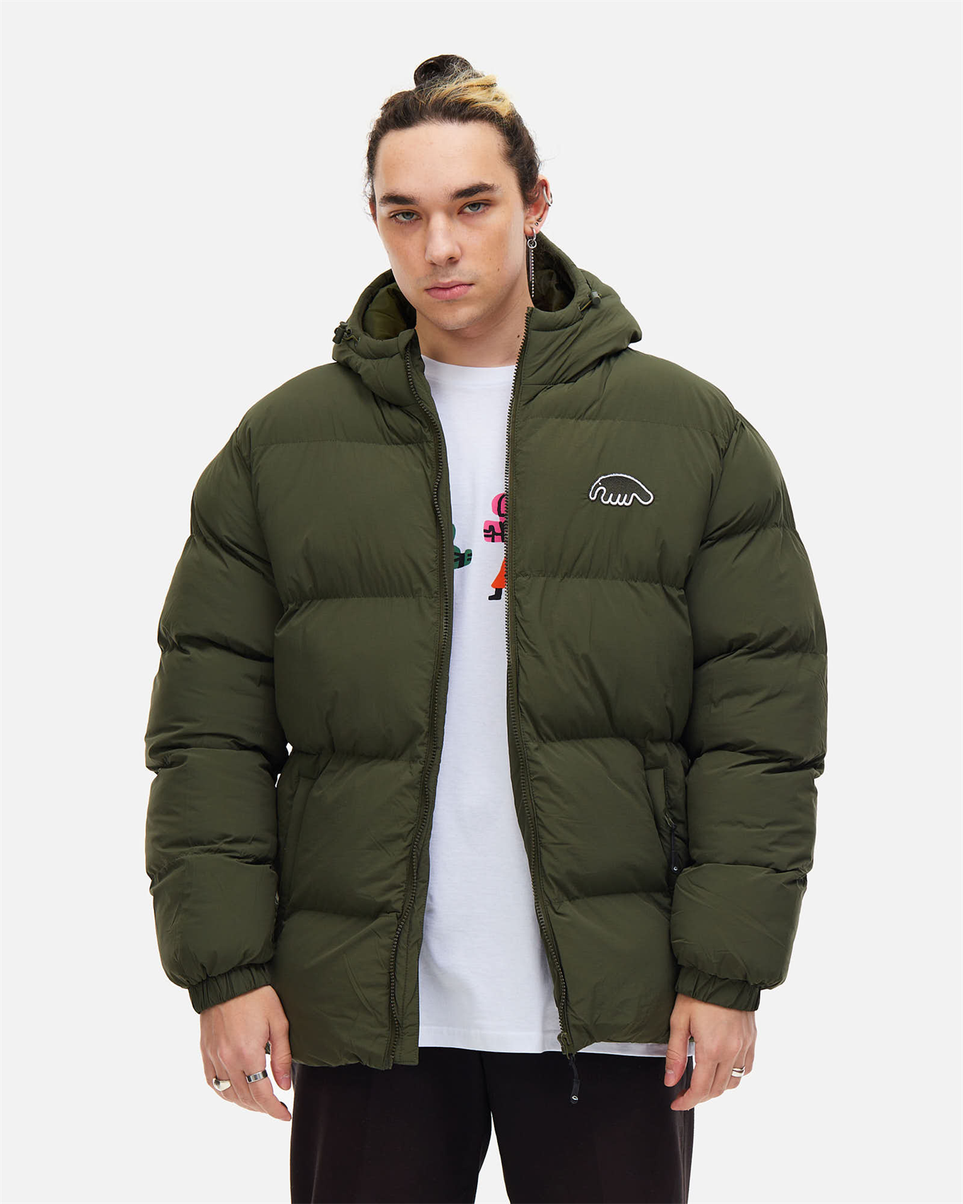Куртка ANTEATER Downjacket-HoodedCrispy-Dark-Green - фото 46639