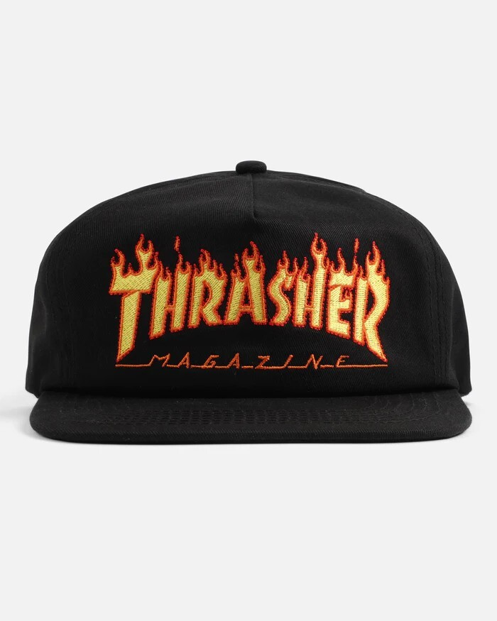 Кепка Thrasher FLAME EMBROIDERED black - фото 47704