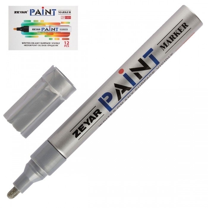 Zeyar Paint Маркер 2,5 мм серебро - фото 9158