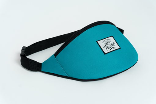 Travel поясная сумка logo cream dk blue