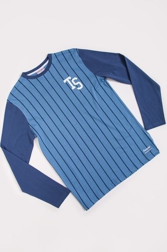 Лонгслив TRUESPIN 12 Stripe White Aop/Bering Sea