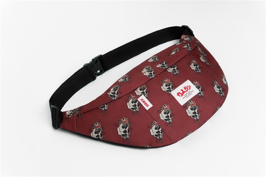 Большая Поясная Сумка Oldy skull rose brown