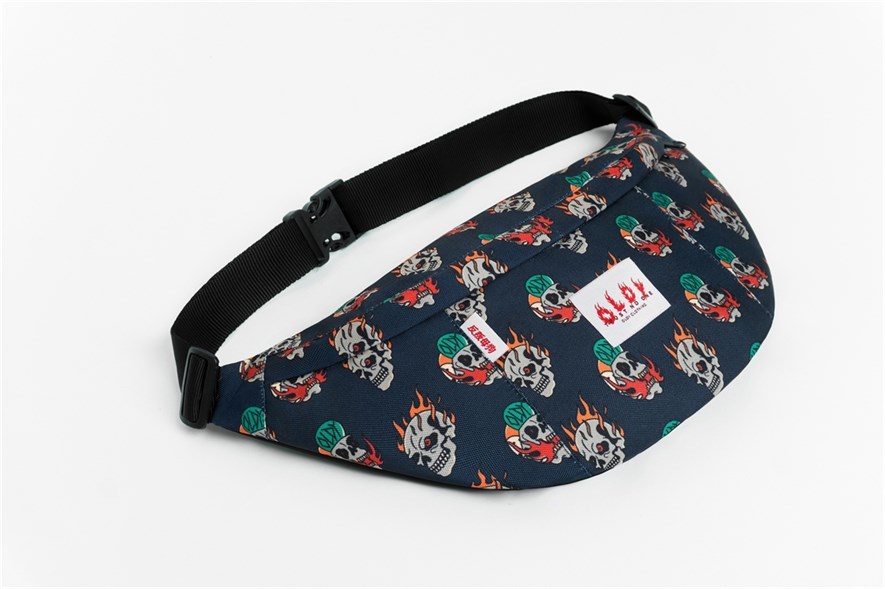 Большая Поясная Сумка Oldy fire skull navy