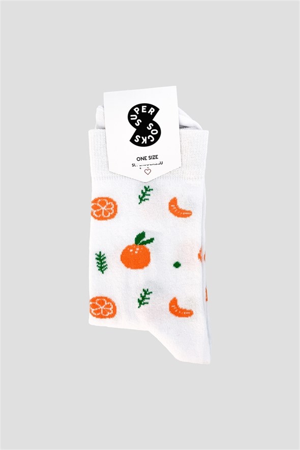 Носки SUPER SOCKS мандаринка Белый