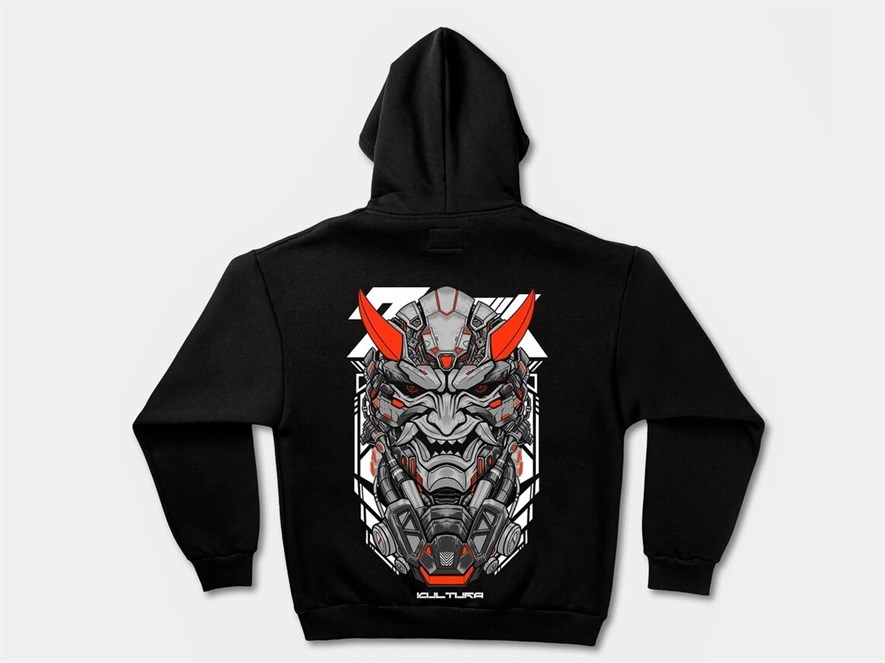 Худи КУЛЬТУРА oversize "Robooni",с начесом, черный