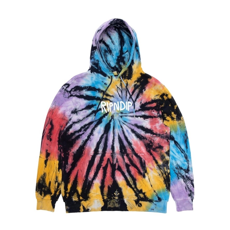 Толстовка RIPNDIP Rubber Logo Hoodie Sunburt Spiral Tie Dye