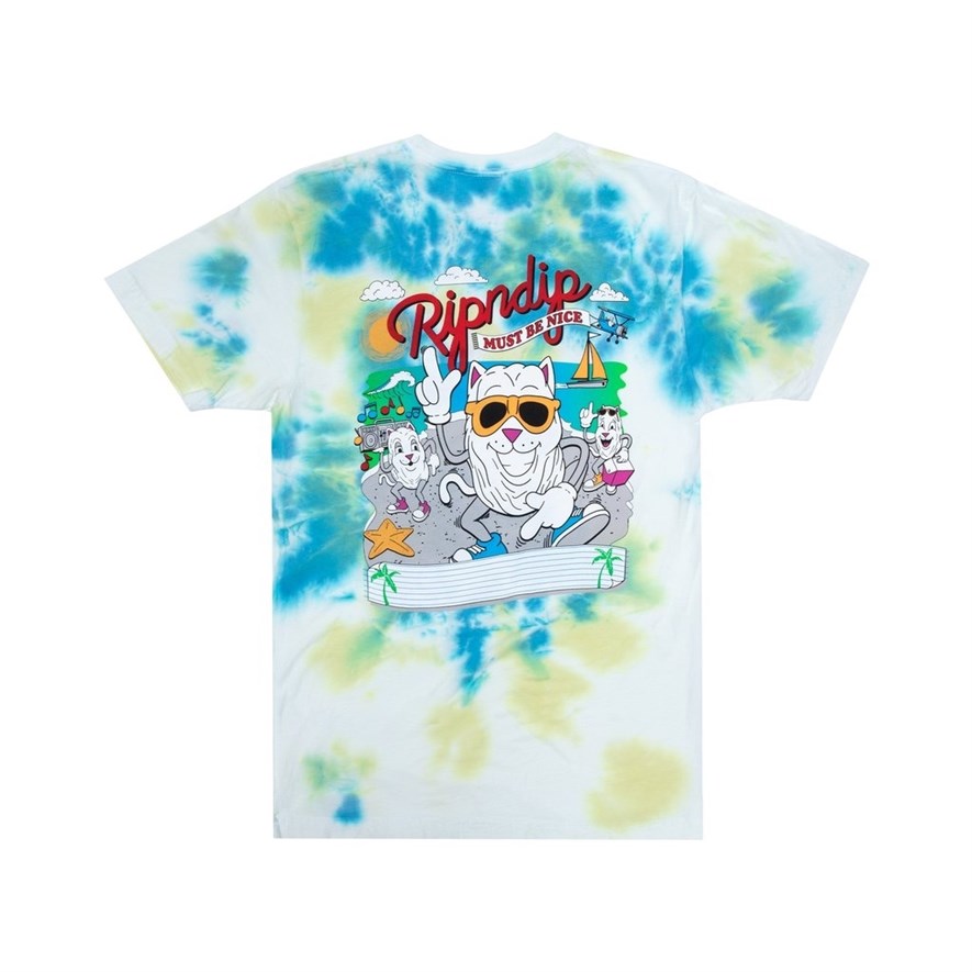 Футболка RIPNDIP Raise Da Hell Tee Yellow & Blue Acid Wash