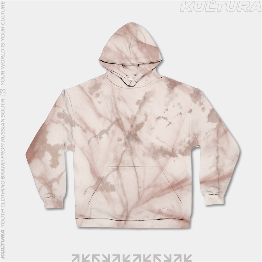 Худи КУЛЬТУРА oversize  "basic", tie dye бежевый