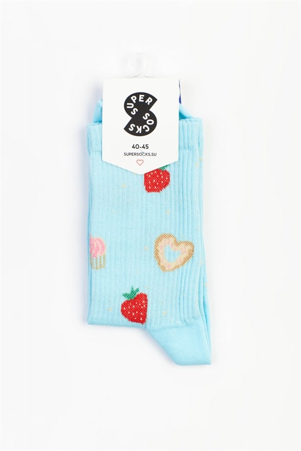 Носки SUPER SOCKS Пироженка, бирюзовый