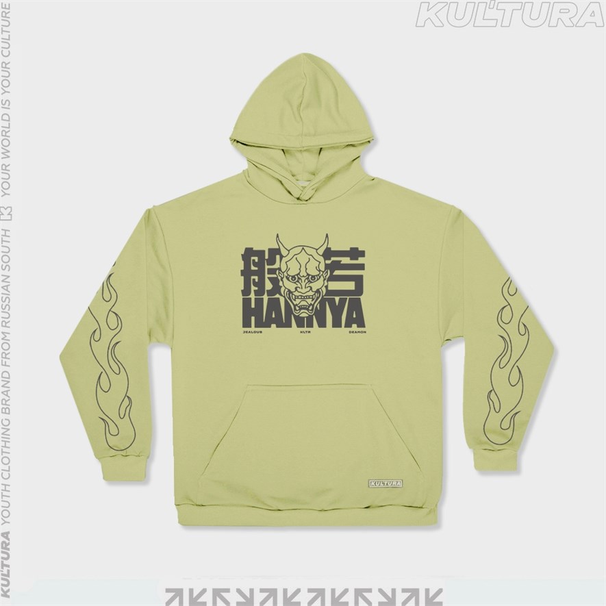 Худи КУЛЬТУРА oversize  "Hannya", фосфор