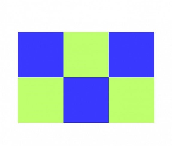 Стикер Police шашки / салатовый синий 8x12 см.