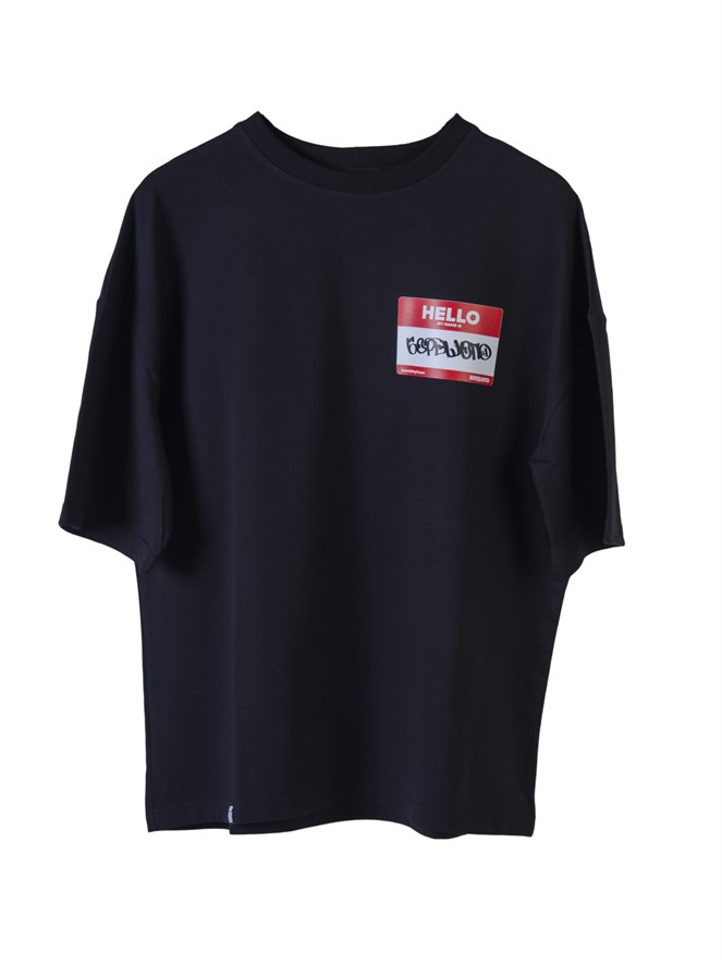 Футболка БОРДШОП#1 Hello my name..  Черный