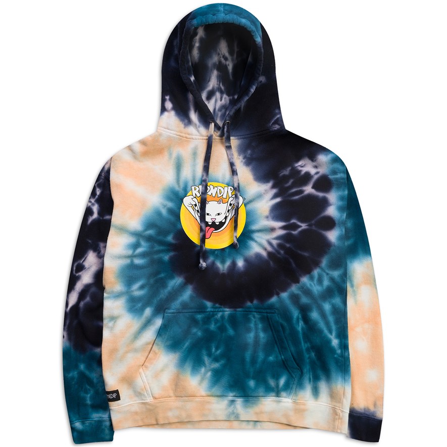 Толстовка RIPNDIP Big Smile Hoodie Navy / Peach Spiral Tie Dye