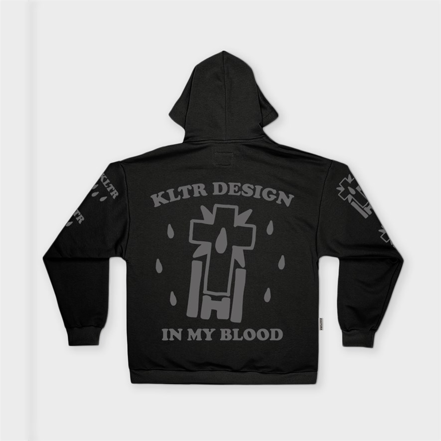 Худи КУЛЬТУРА oversize "In my blood",  черный