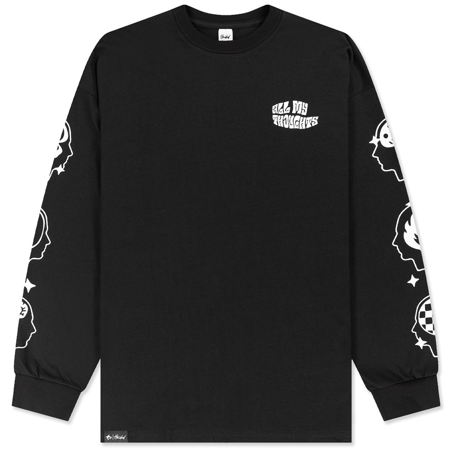 Лонгслив Haided ALL MY THOUGHTS RLXD LS TEE black