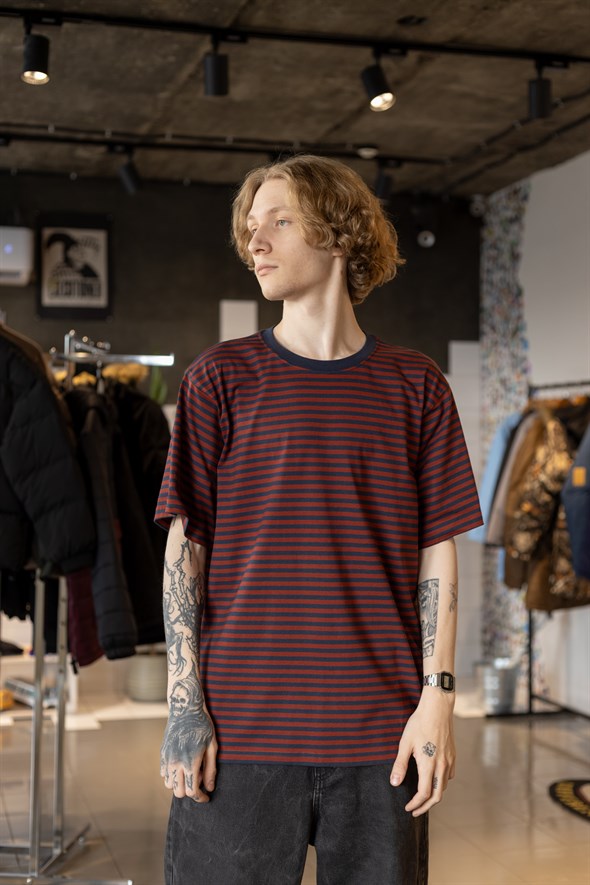 Футболка Dickies SKATEBOARDING STRIPE SHORT SLEEVE TEE Fired Brick Stripe