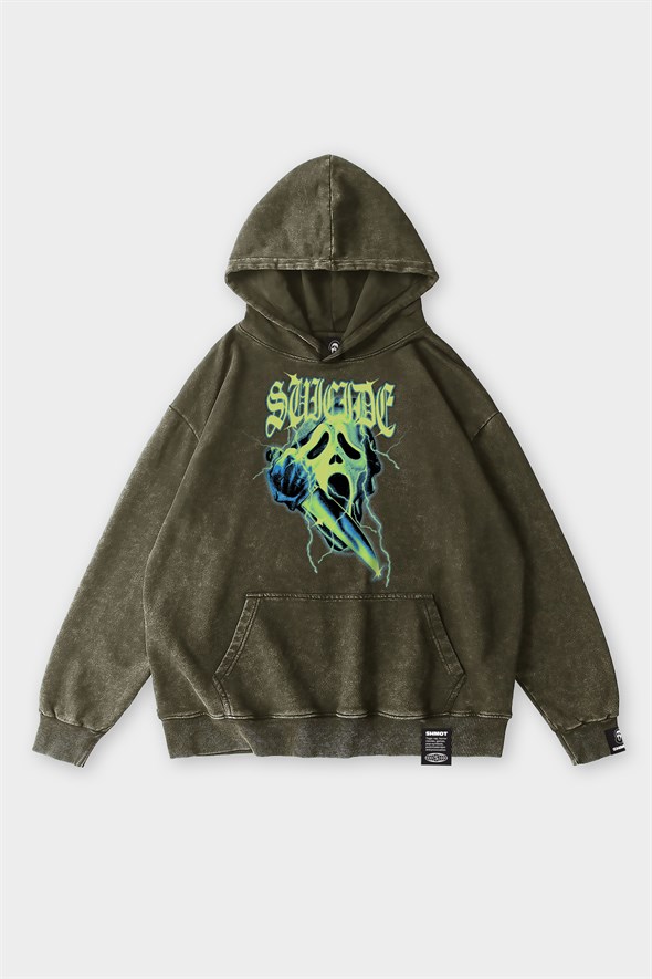 Худи SHMOT "SCREAM", GARMENT DYE хаки