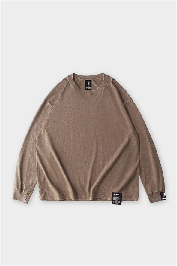 Лонгслив SHMOT "BLANK", GARMENT DYE бежевый