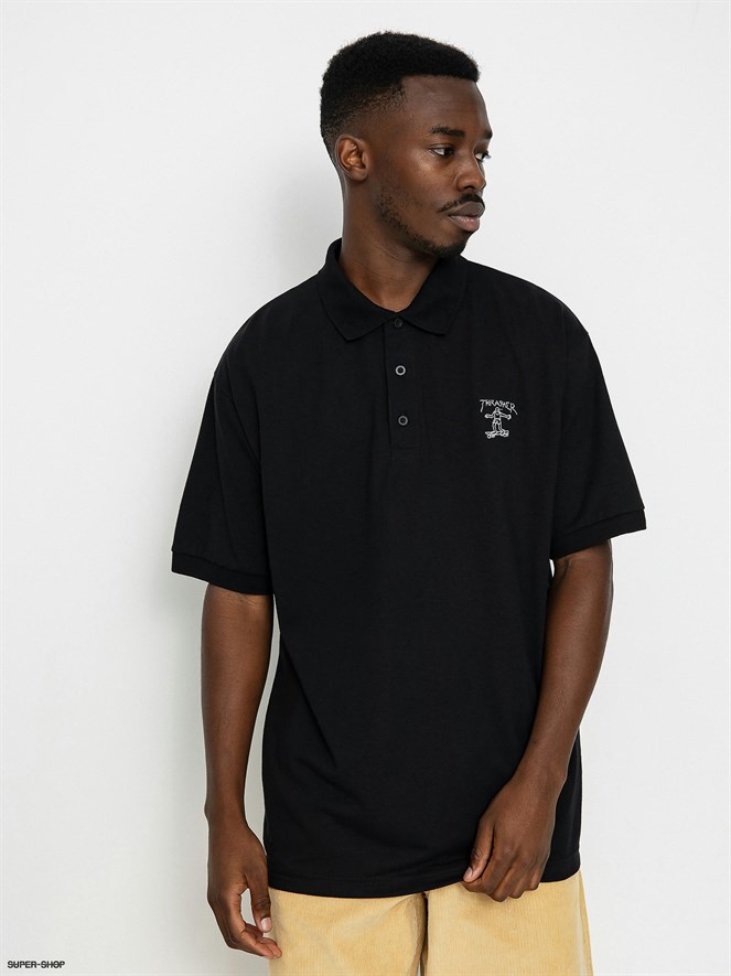Поло Thrasher LITTLE GONZ EMBROIDERED black