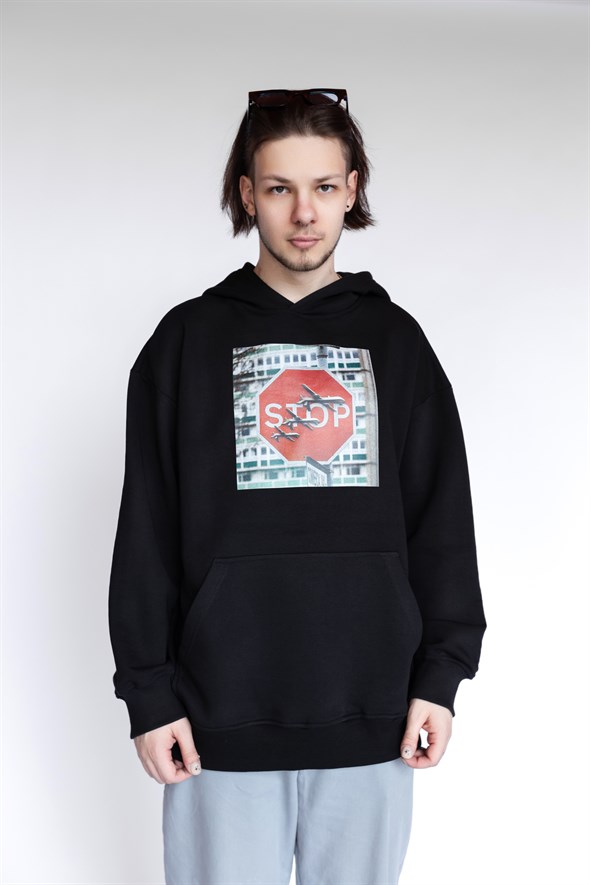 Худи Бордшоп#1 oversize STOP черный