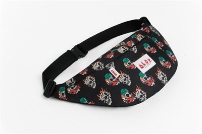 Большая Поясная Сумка Oldy fire skull black