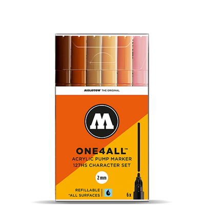 Molotow Набор маркеров ONE4ALL 127HS Character-Set 6 шт 200232 2 мм