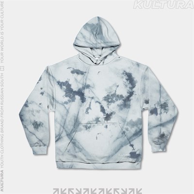 Худи КУЛЬТУРА oversize  "basic", tie dye серый