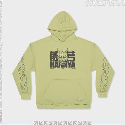 Худи КУЛЬТУРА oversize  "Hannya", фосфор