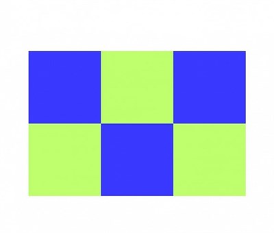 Стикер Police шашки / салатовый синий 8x12 см.