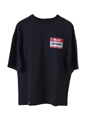 Футболка БОРДШОП#1 Hello my name..  Черный