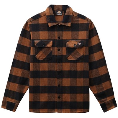 Рубашка Dickies SACRAMENTO Black and Brown Duck Plaid