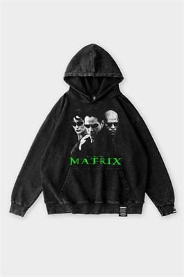 Худи SHMOT "MATRIX", GARMENT DYE черный