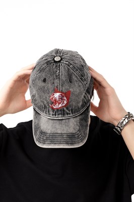 Кепка Бордшоп1 Мяу washed черный