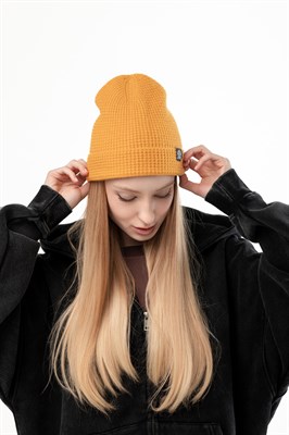 Шапка БОРДШОП1 Вафл горчичный