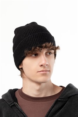 Шапка БОРДШОП1 Вафл черный