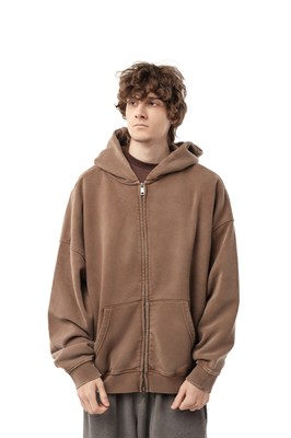Зип-худи Бордшоп1 washed утепленный коричневый