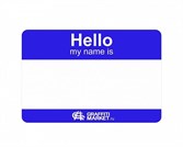Стикер Hello My Name Is синий 8x12 см. - фото 36191
