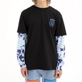 Лонгслив RIPNDIP Get A Grip Double Sleeve Tee Black / Light Blue Tie Dye - фото 37600