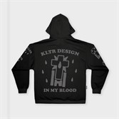 Худи КУЛЬТУРА oversize "In my blood",  черный - фото 38301